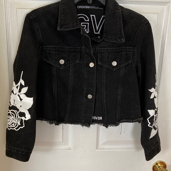 ORGVSM Jackets & Blazers - ORGVSM Reverse Design Black Denim Crop Jacket